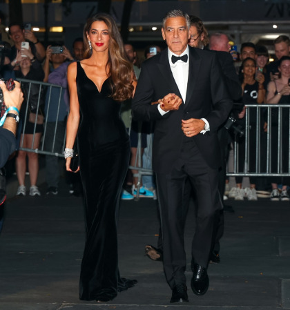 George Clooney & a Versace-clad Amal Clooney attended their Albie Awards