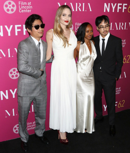 Angelina Jolie wore a simple, elegant white dress to the NYFF 'Maria' premiere