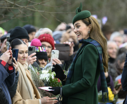 Princess Kate spent a lot of time greeting her biggest fans on Christmas morning