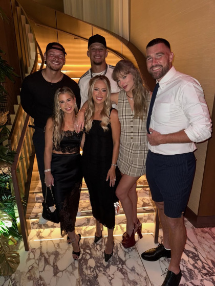 Taylor Swift & Travis Kelce went to Patrick Mahomes's b-day party on Sunday